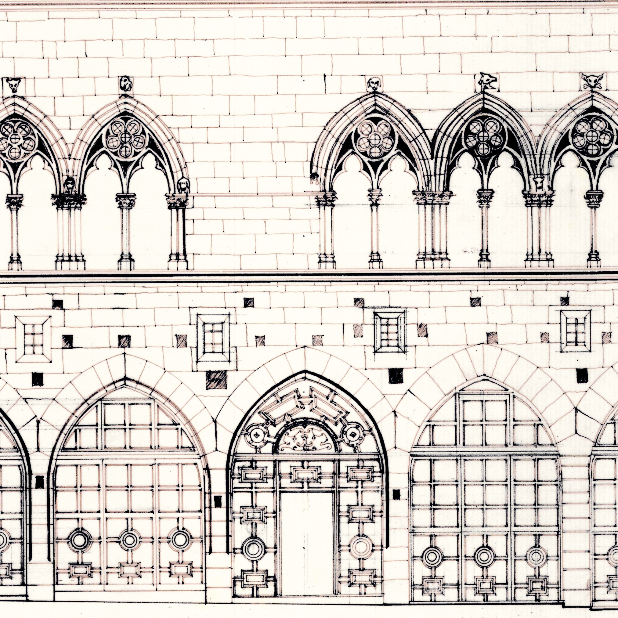 Sandy Fishpool drawing of historical building